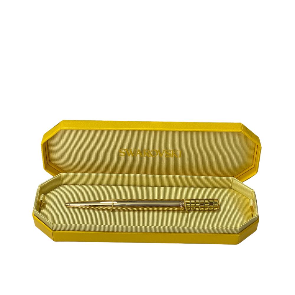 Swarovski Ballpoint pen Yellow, Gold-tone plated New